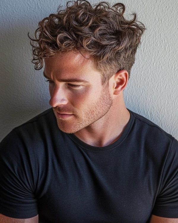 Classy Off-Center Curls with Tapered Sides