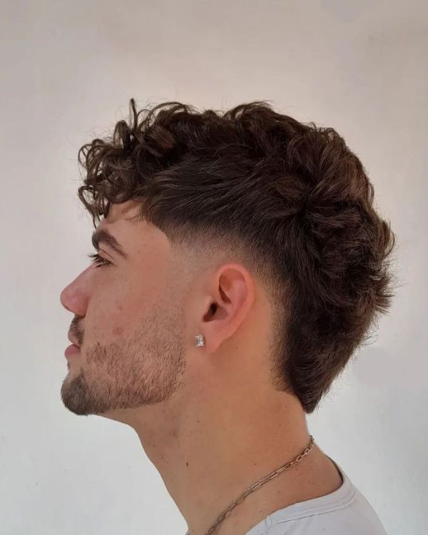 Curly Mullet cut