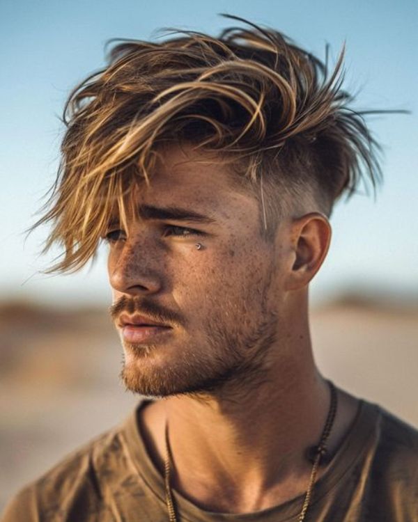 Parted Shaggy Hair